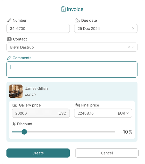 gallerist247 - invoice